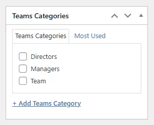 Kraken Teams team categories options